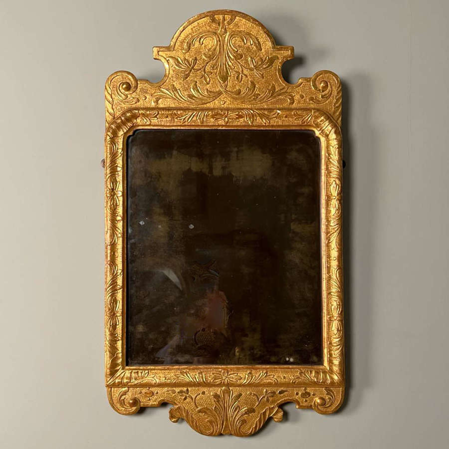 Rare George I Gilt Gesso and Giltwood Wall Mirror
