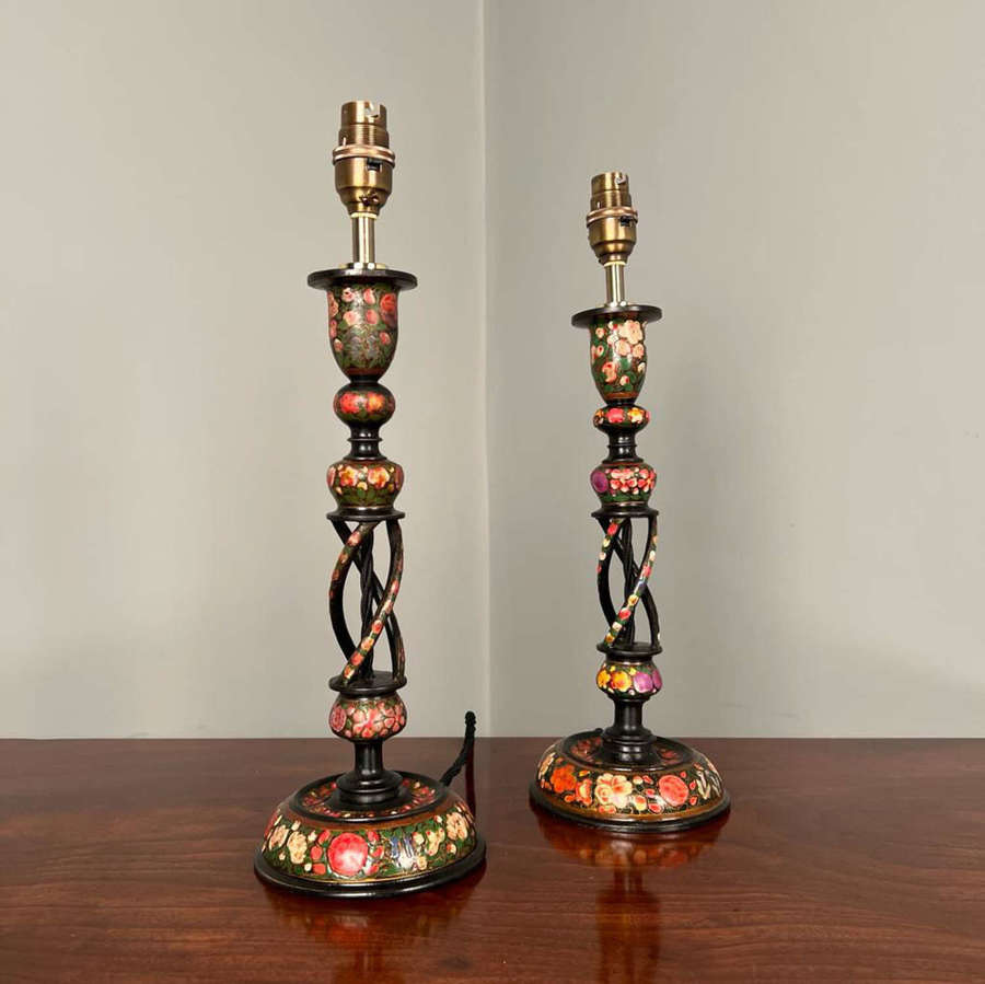 Pair of Beautiful Kashmiri Table Lamps