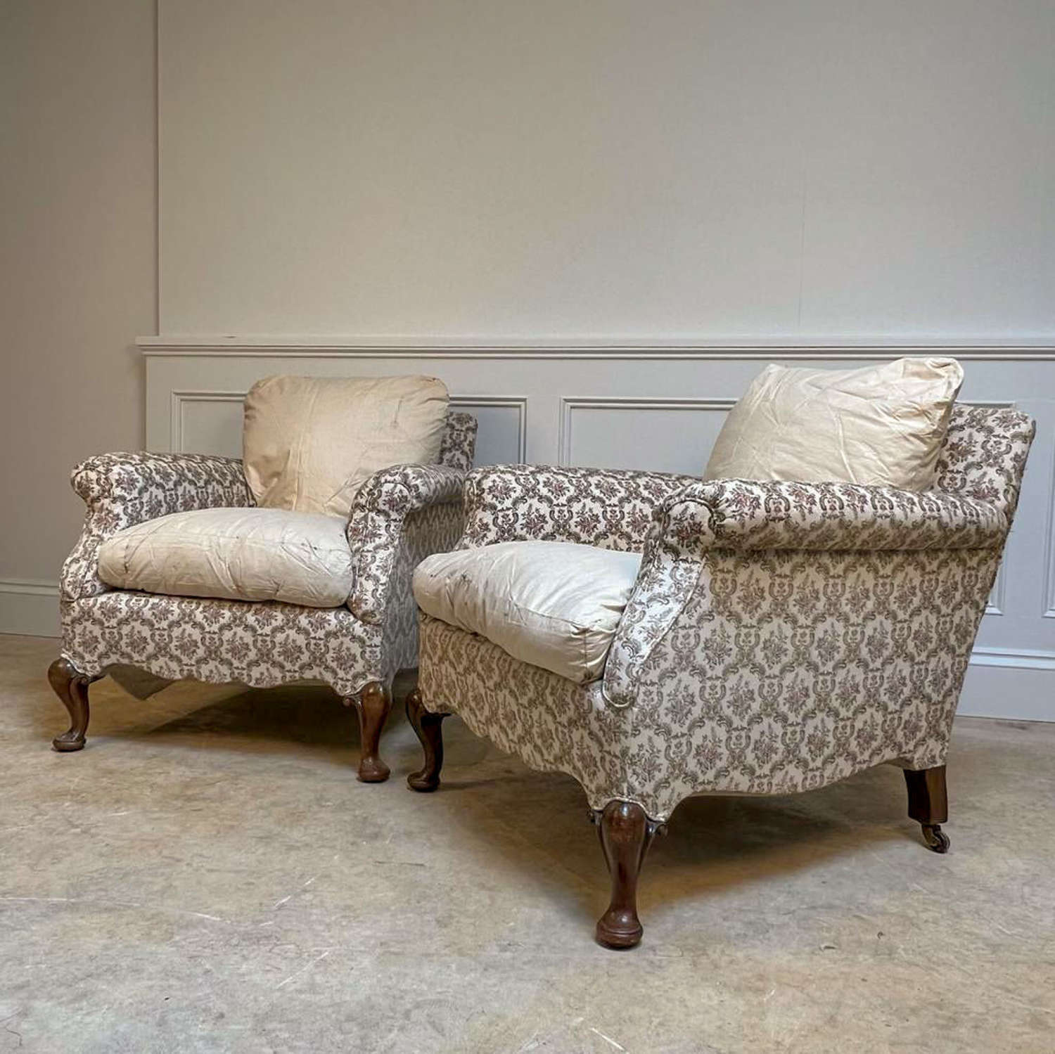 A Pair of 19th Century Howard Style Armchairs