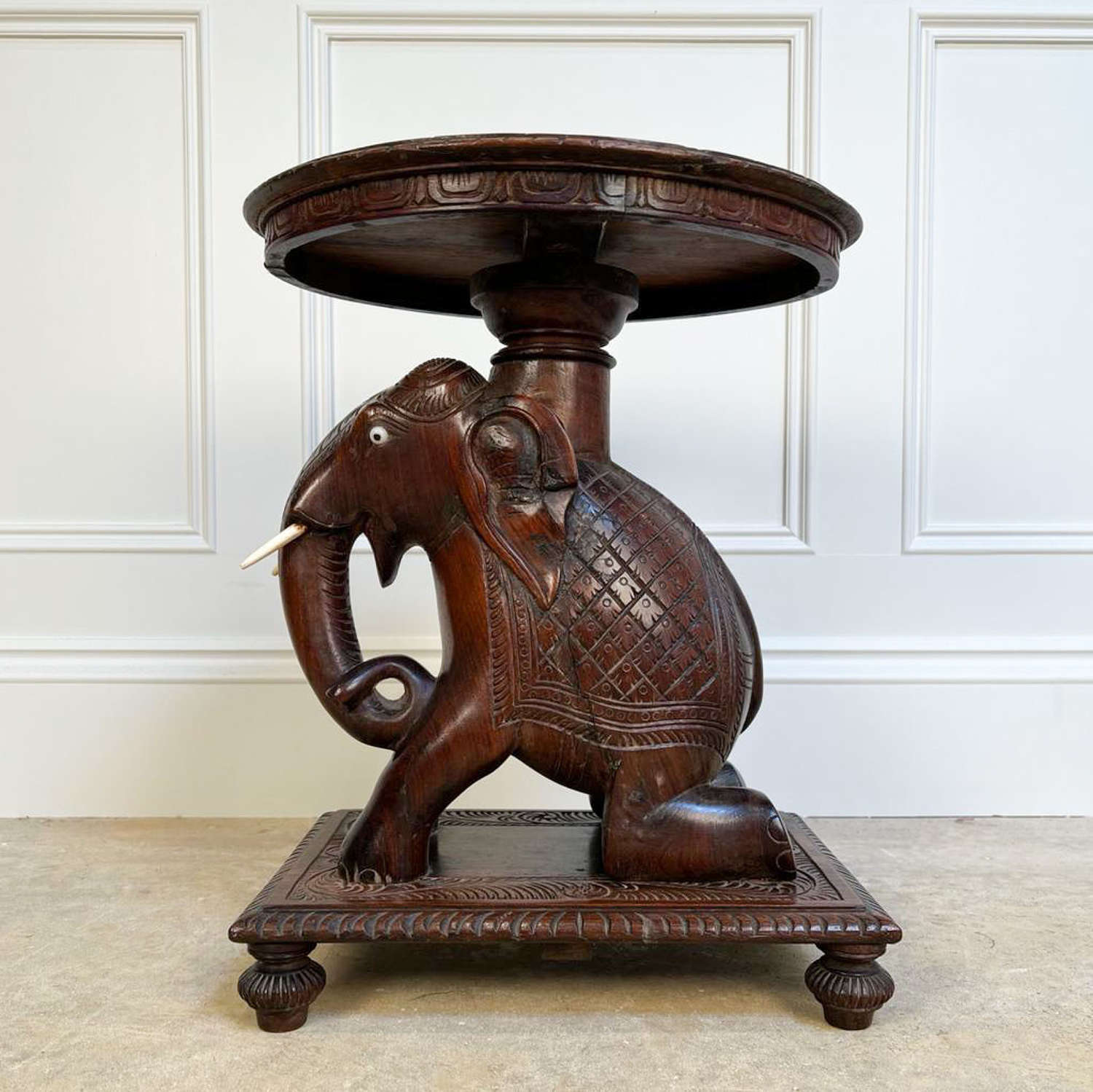 Early 20th C Indian Elephant Table
