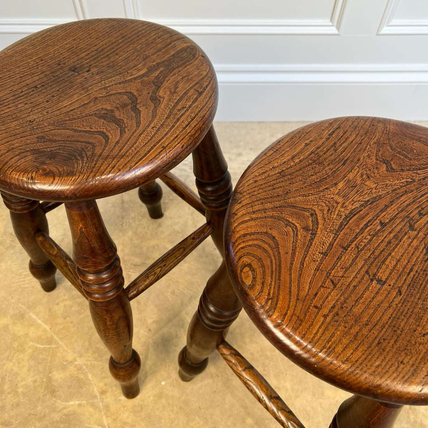 Pair of Elm & Ash Country Stools