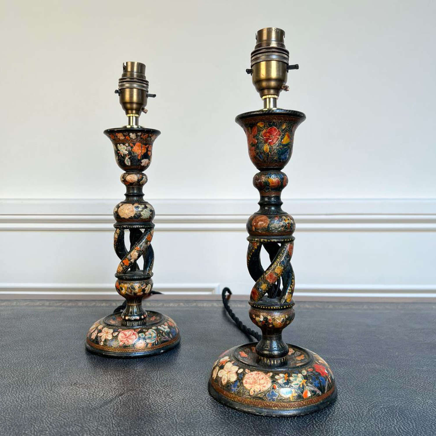 Small Pair of 19th C Kashmiri Lamps
