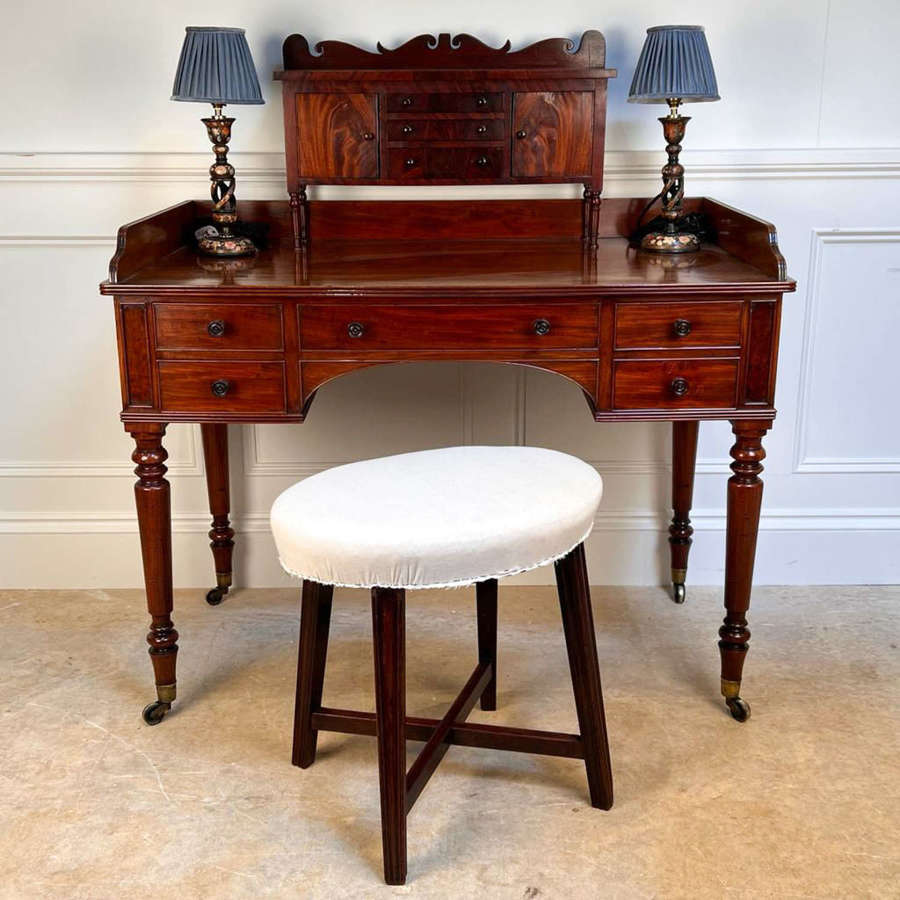 Rare 18th C Mahogany Hepplewhite Dressing Table Stool