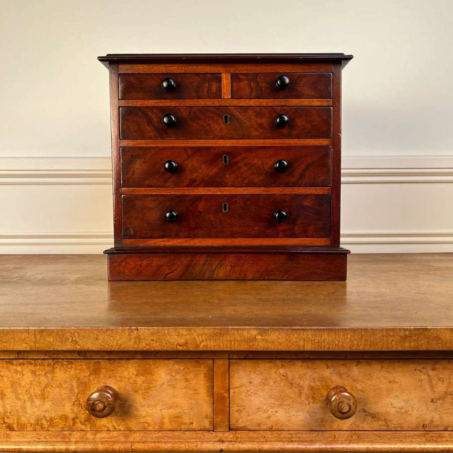 19th C Miniature Mahogany Chest of Drawers