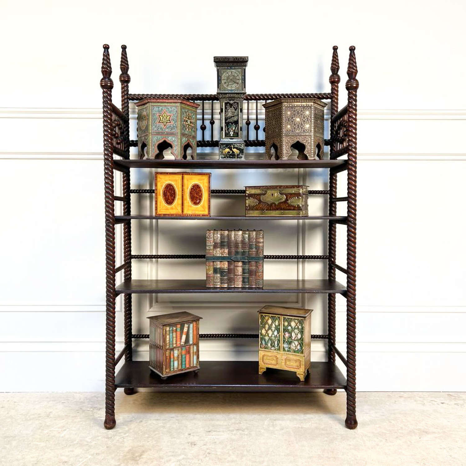 Early 20th C Liberty & Co Style Open Bookcase