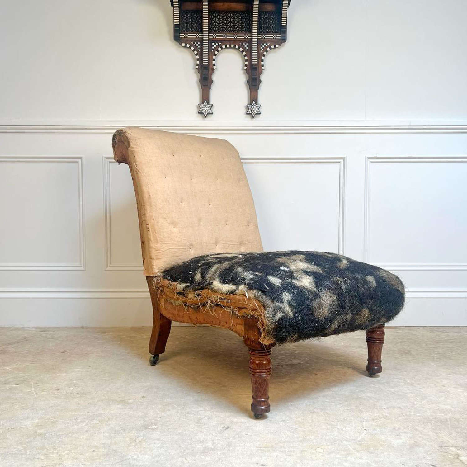 19th C Oak Slipper Chair