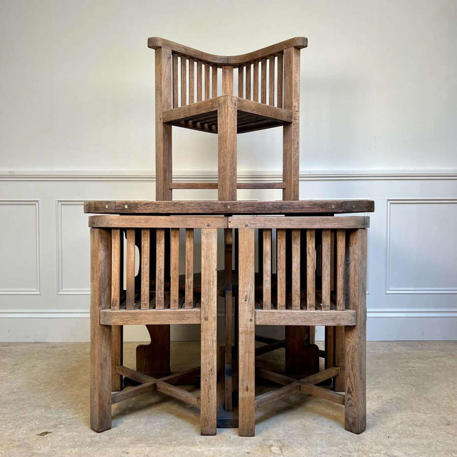 1930's Heals Plus 4 Teak Garden Table and Chairs