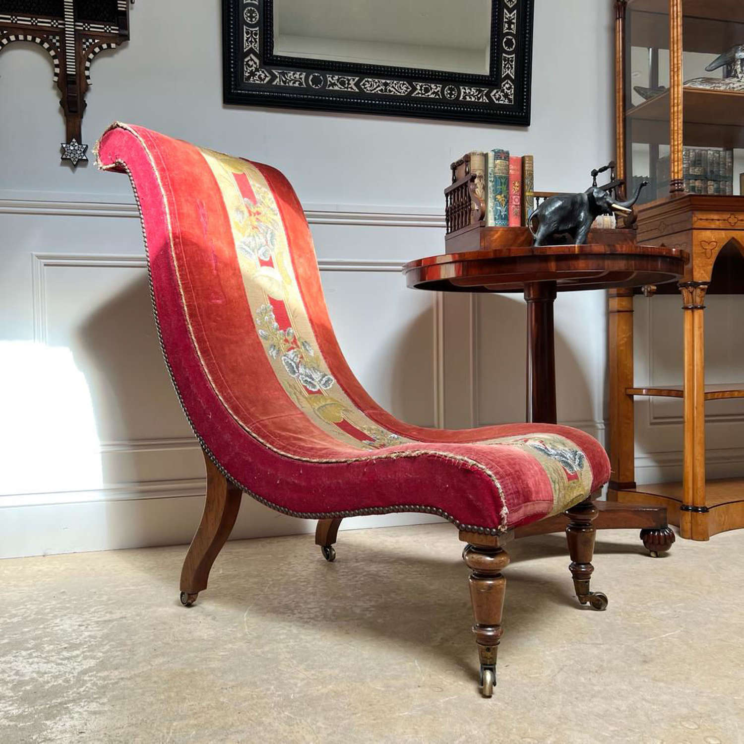 19th C Country House Slipper Chair