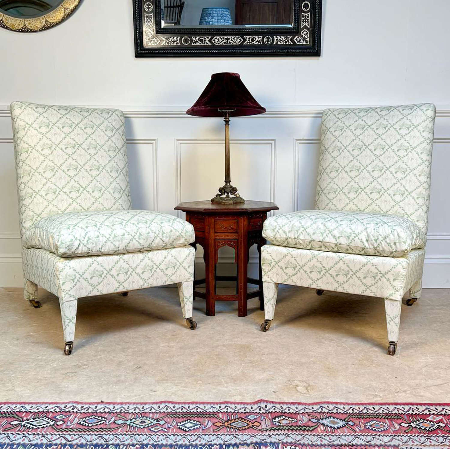 Rare Pair of Portman Slipper Chairs