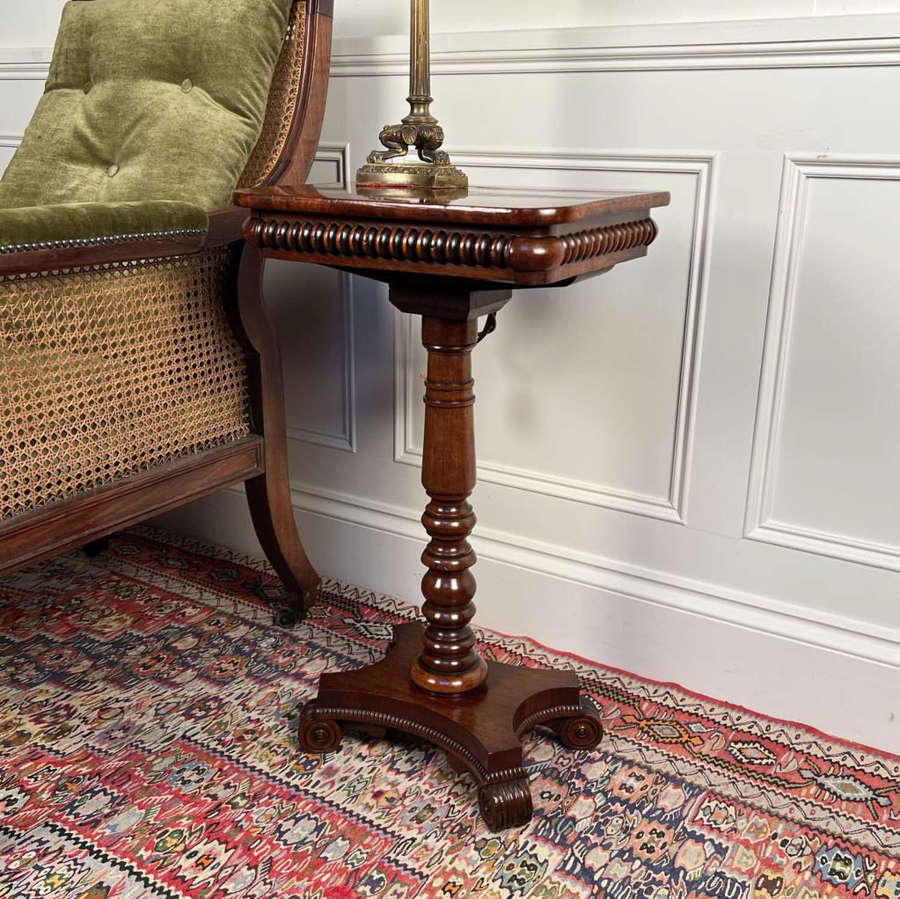 Stylish 19th C Mahogany Pedestal Table with Drawer
