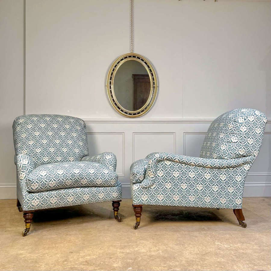 Superb Pair of Howard & Sons Grafton Armchairs