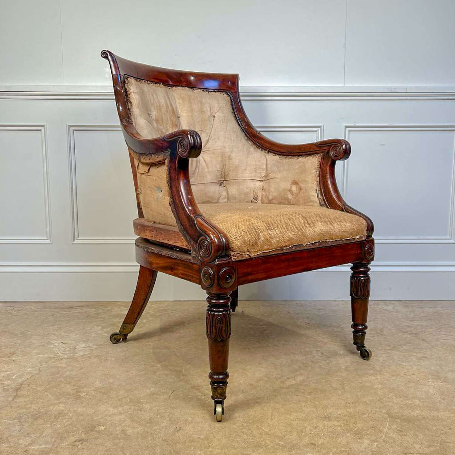 Beautiful Regency Mahogany Bergere Chair