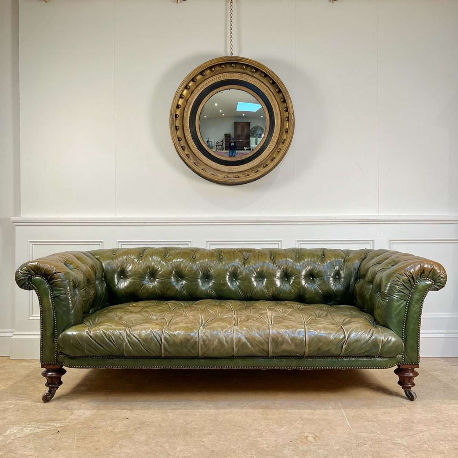 Superb 19th C Leather Chesterfield Sofa