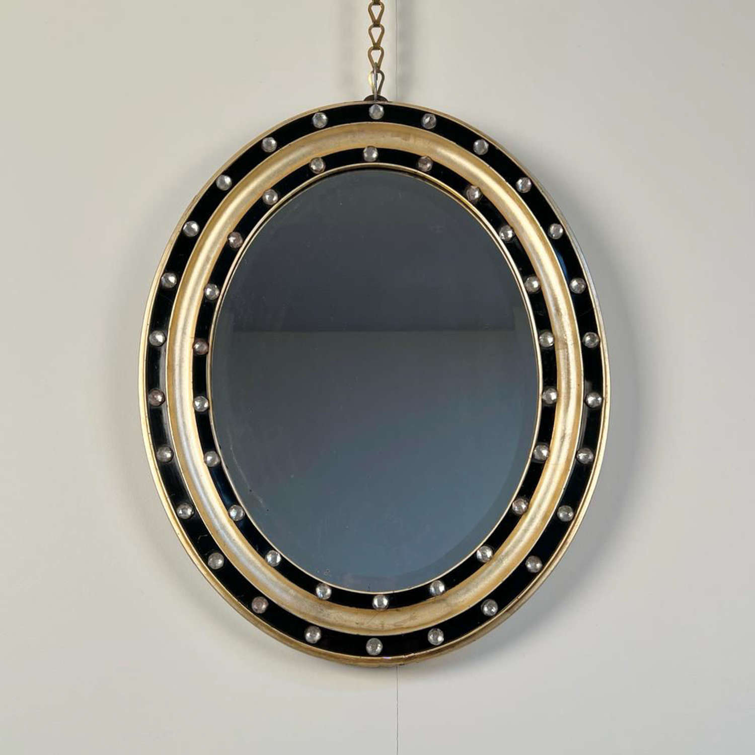 19th C Small Irish Oval Mirror