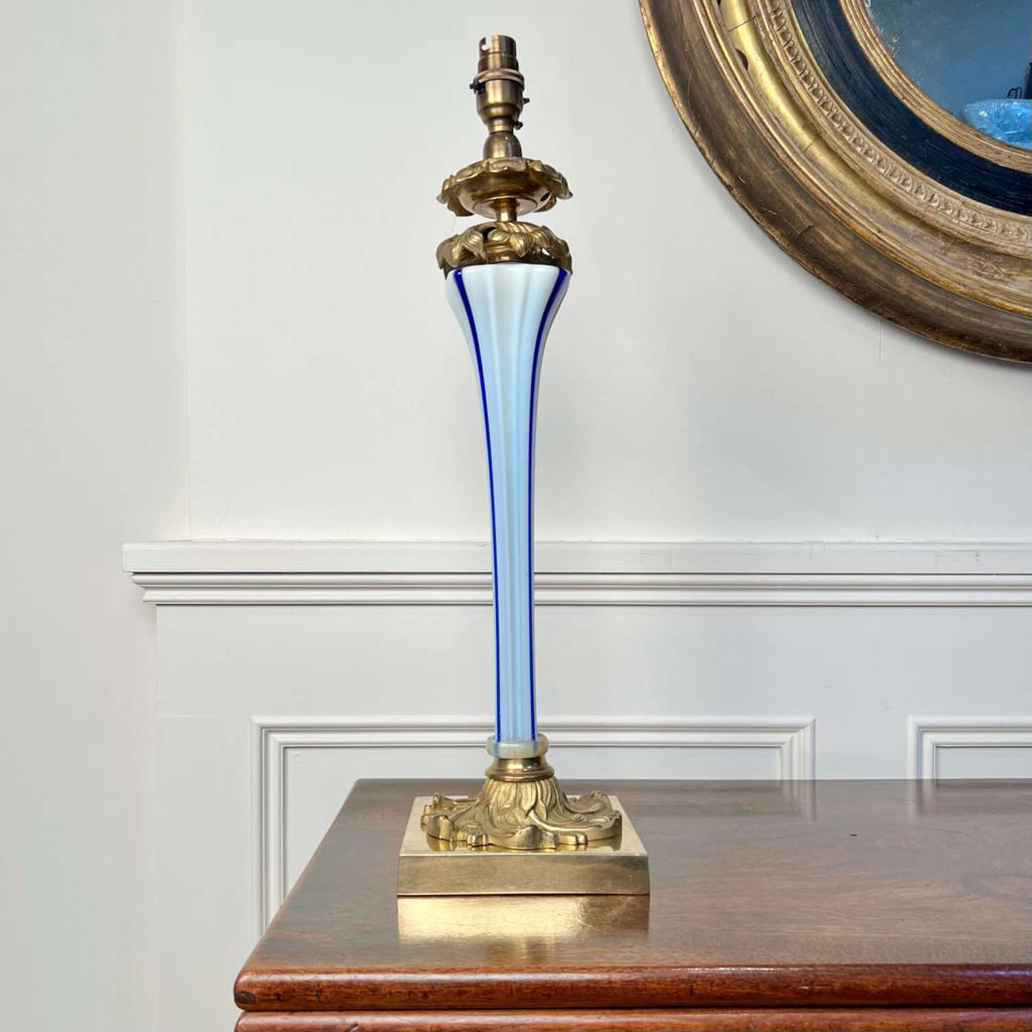 Beautiful 19th C Ormolu & Opaline Table Lamp