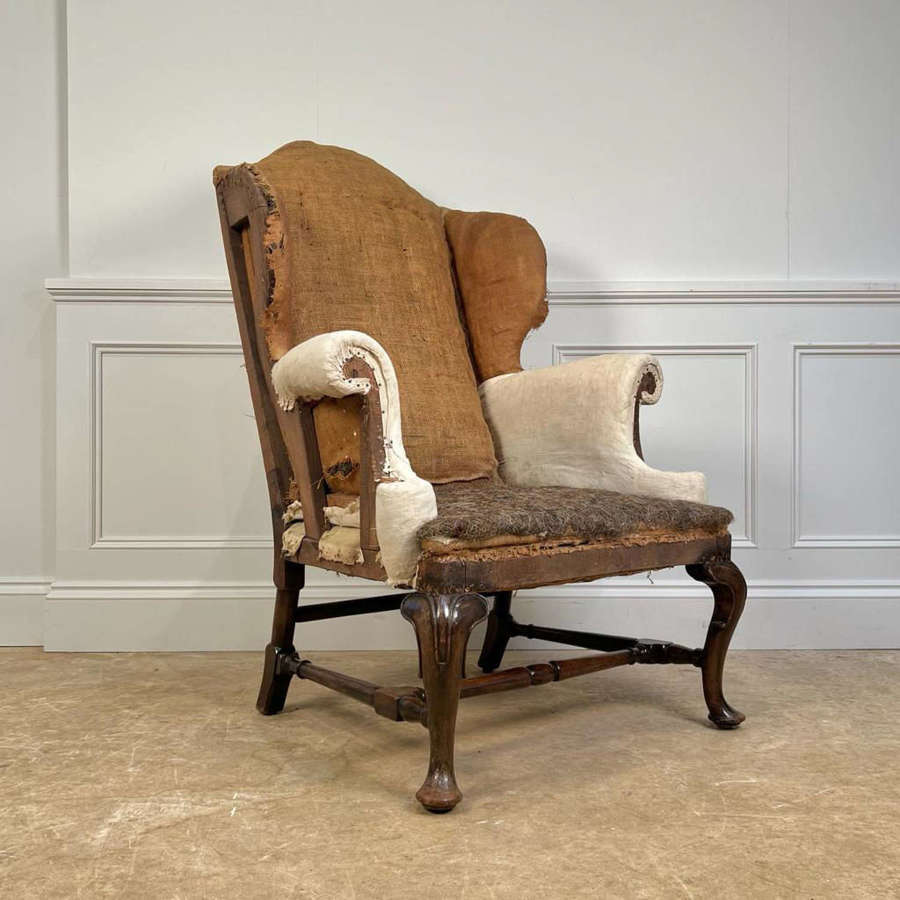 Edwardian Walnut Wing Chair