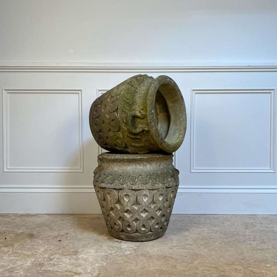 A Pair of Cotswold Studio Composition Garden Planters