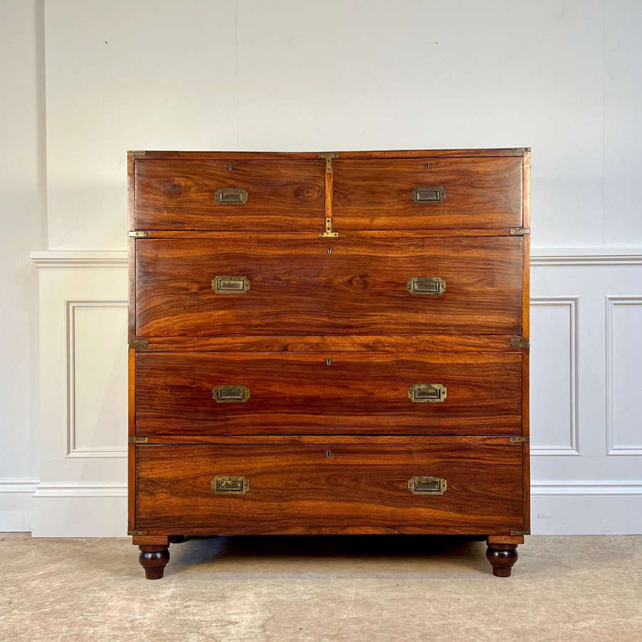 19th C Padouk Campaign Chest