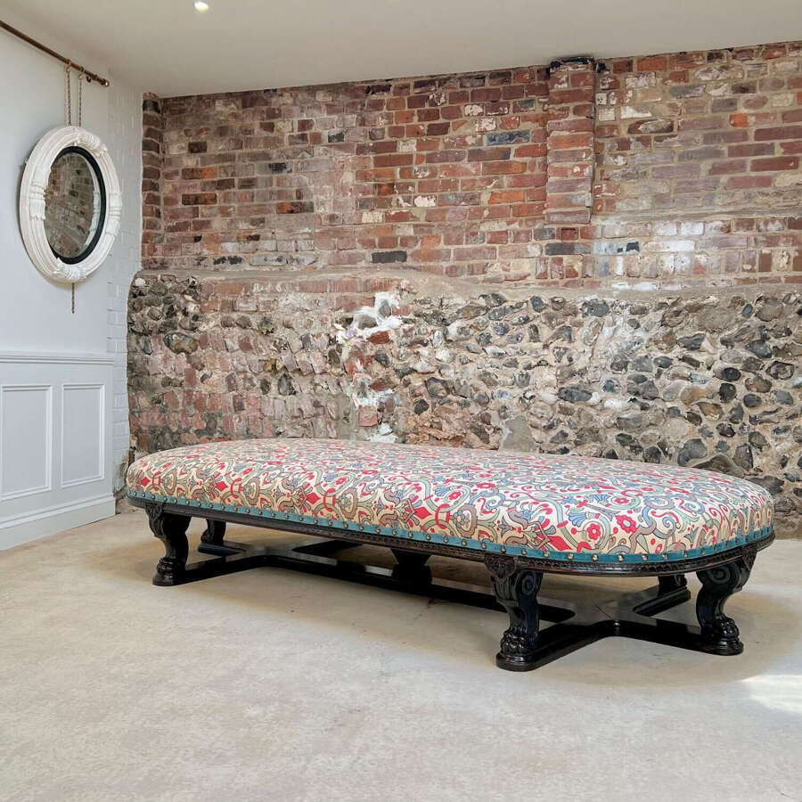 Monumental 19th C Holland & Sons Centre Stool