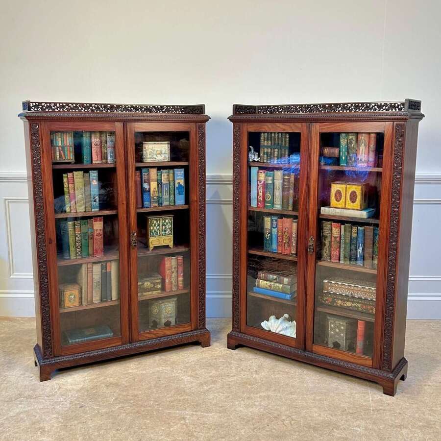 A Pair of 19th C Anglo Indian Bookcase Cabinets