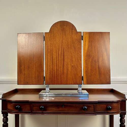 Fine Quality Silver Triptych Dressing Table Mirror