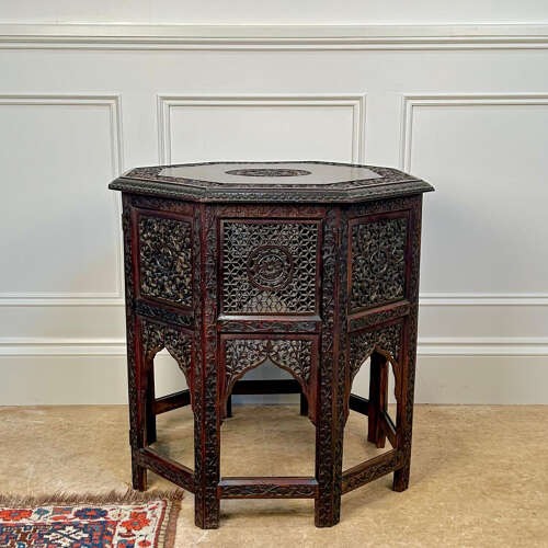 Carved Anglo Indian Octagonal Table