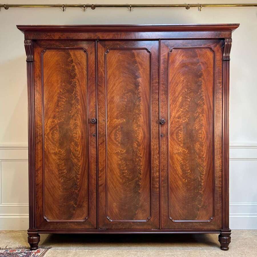 GIllows George IV Mahogany Triple Wardrobe