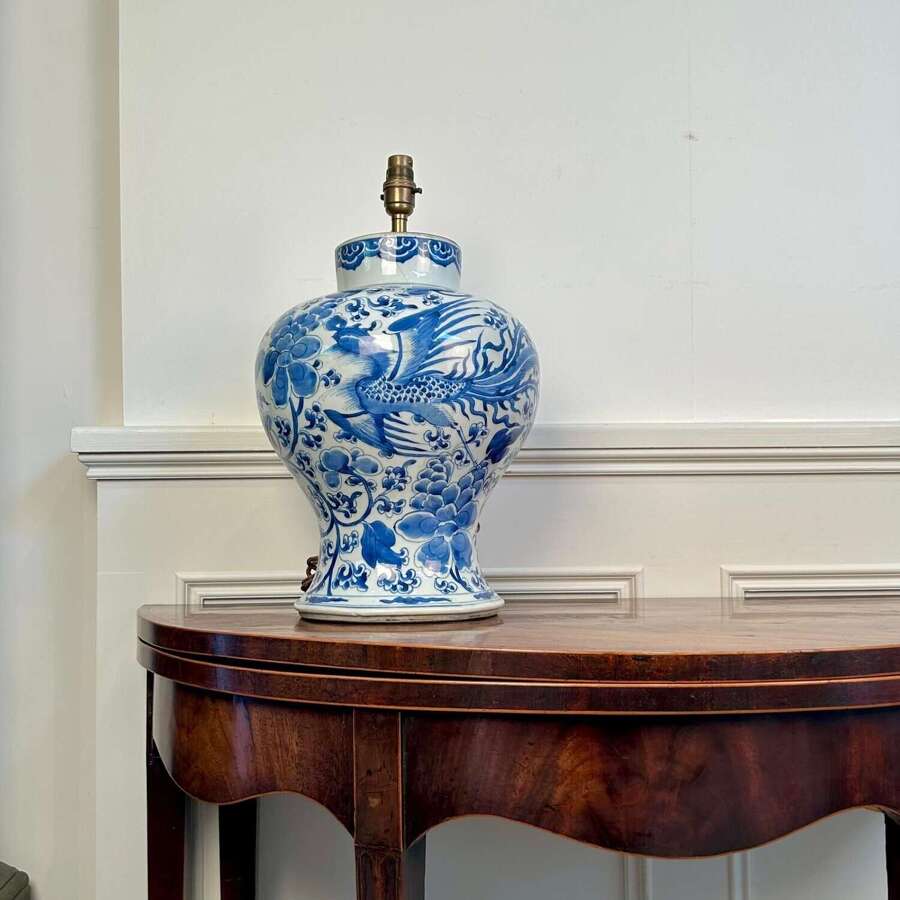 Large 18th C Chinese Baluster Lamp