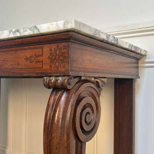 Beautiful Regency Oak & Marble Console Table