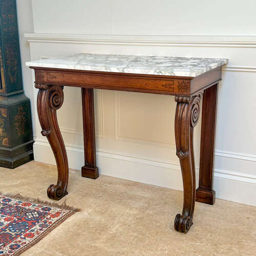 Beautiful Regency Oak & Marble Console Table