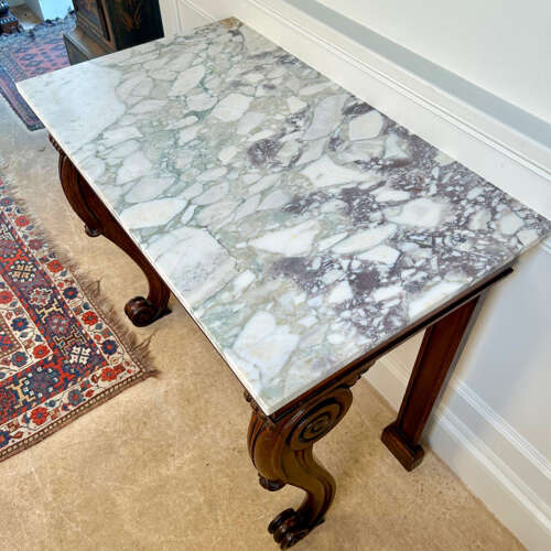 Beautiful Regency Oak & Marble Console Table