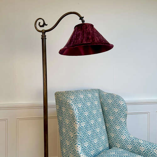A Set of 3 Patinated Brass Floor Lamps