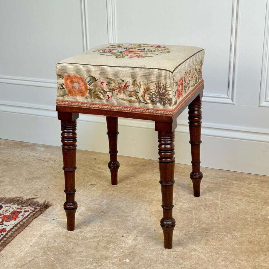Early 19th C Mahogany Dressing Table Stool