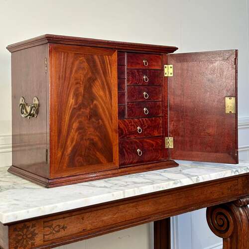 Superb 18th C Mahogany Collectors Cabinet