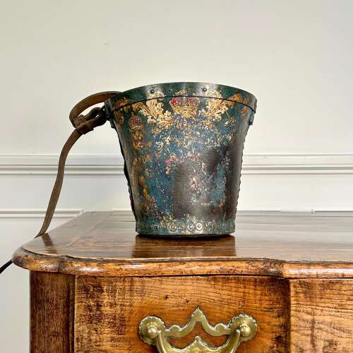 Beautiful 18th C Leather Fire Bucket