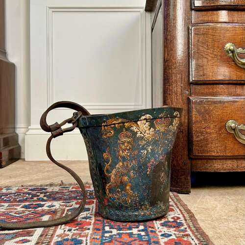 Beautiful 18th C Leather Fire Bucket