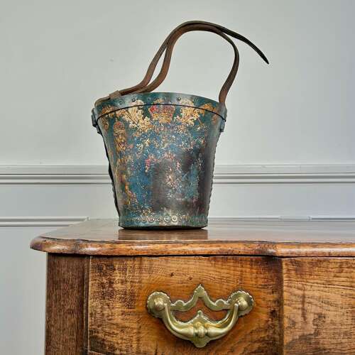 Beautiful 18th C Leather Fire Bucket