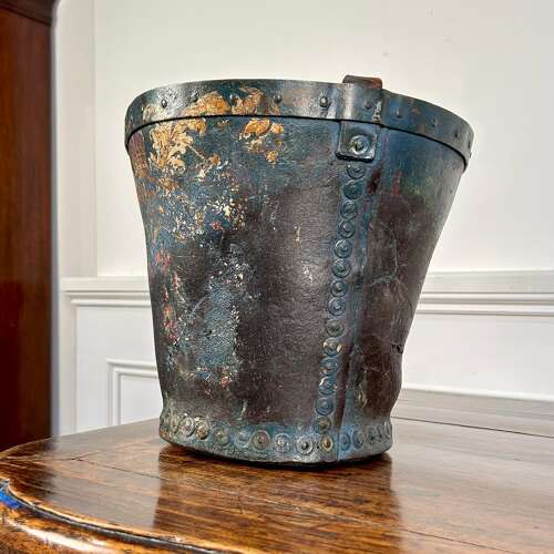 Beautiful 18th C Leather Fire Bucket