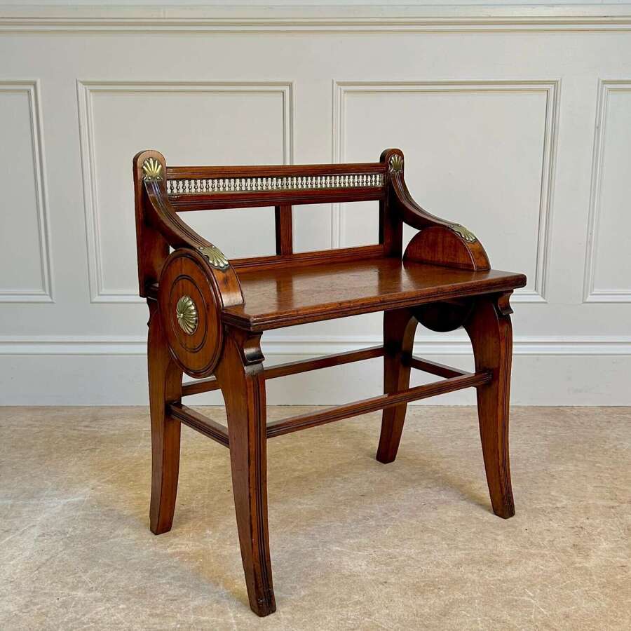 19th C Walnut Hall Bench by James Shoolbred