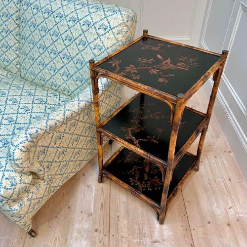 19th C Chinoiserie and Bamboo Etagere