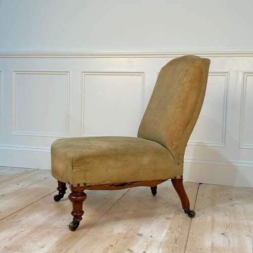 Super Quality 19th C Walnut Slipper Chair